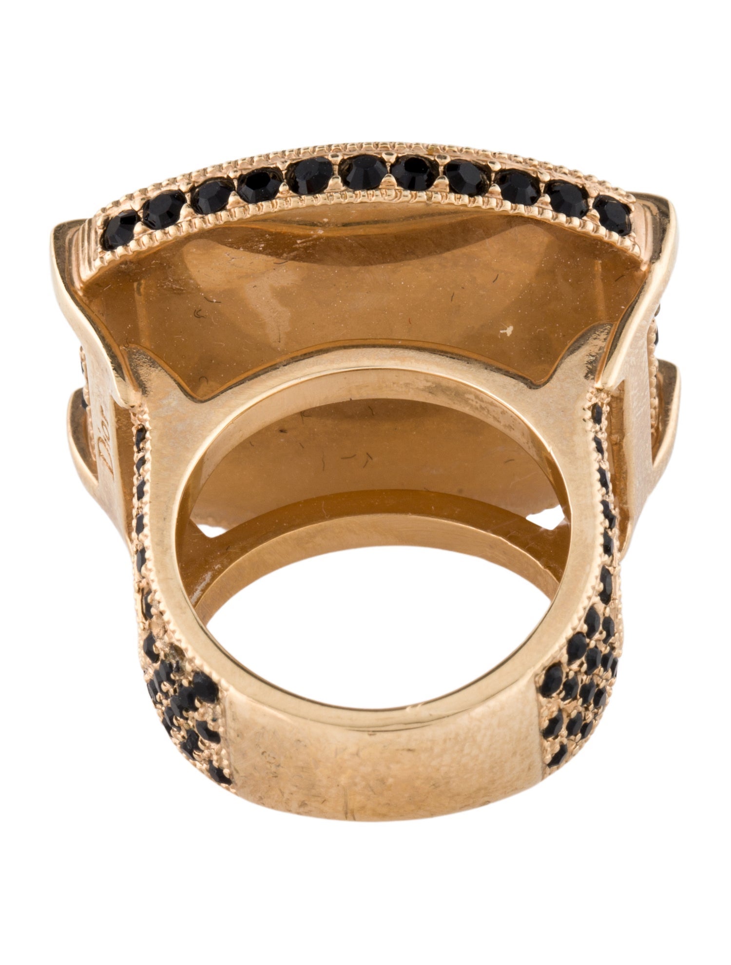 Christian Dior Crystal D Studded Cocktail Ring